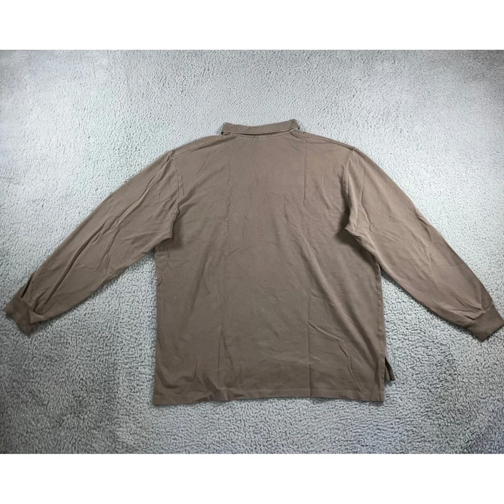 Ralph Lauren Polo Shirt Men 2XL Pony Long Sleeve Neutral Minimalist Basic Casual